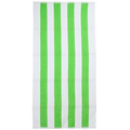 Lime Green/ White 30"x62" Cabana Striped Beach Towel/ 11 Lb per Doz.